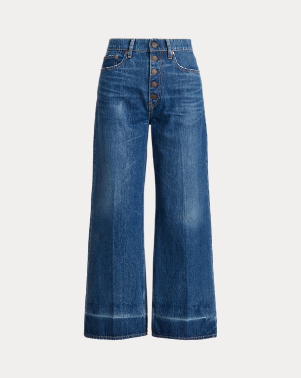 Cropped jeans met brede pijpen
