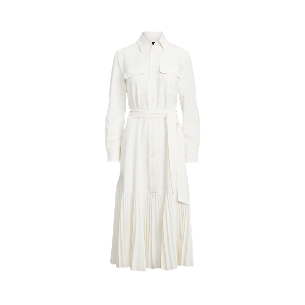 Chemisier medio in cady con orlo pieghe Ralph Lauren Donna Abbigliamento Vestiti Vestiti chemisier 