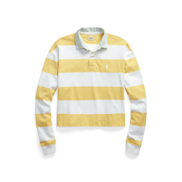 Striped Cropped Jersey Rugby Shirt