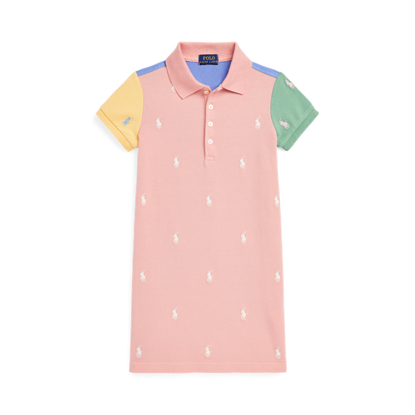 Color-Blocked Piqu Polo Dress