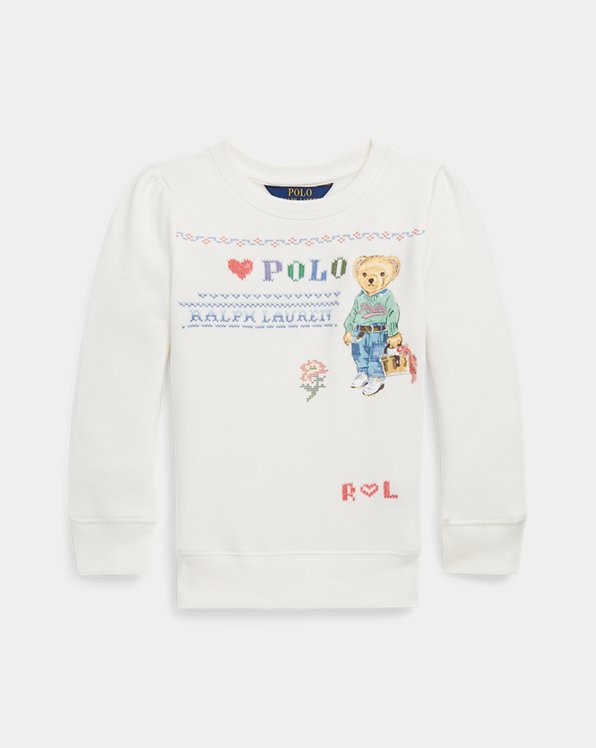 Polo Bear-geborduurd fleece sweatshirt