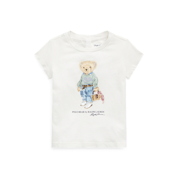 T-shirt de malha de algodão com Polo Bear