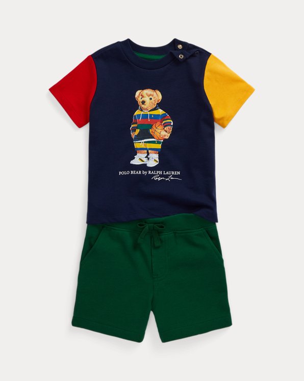 Conjunto de t-shirt e calções com Polo Bear