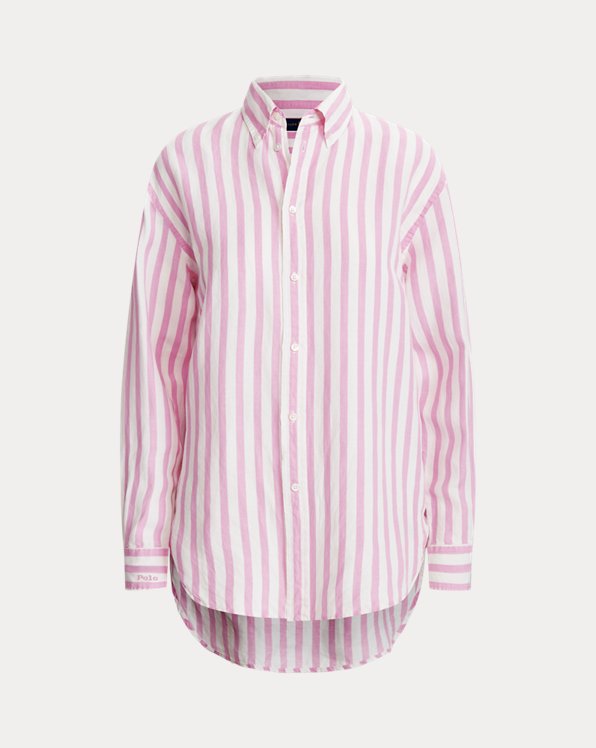 Striped Linen-Silk Twill Shirt