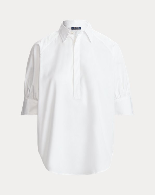 Chemisier à basque en jersey Ralph Lauren en coloris Blanc Femme Vêtements Tops Chemisiers 