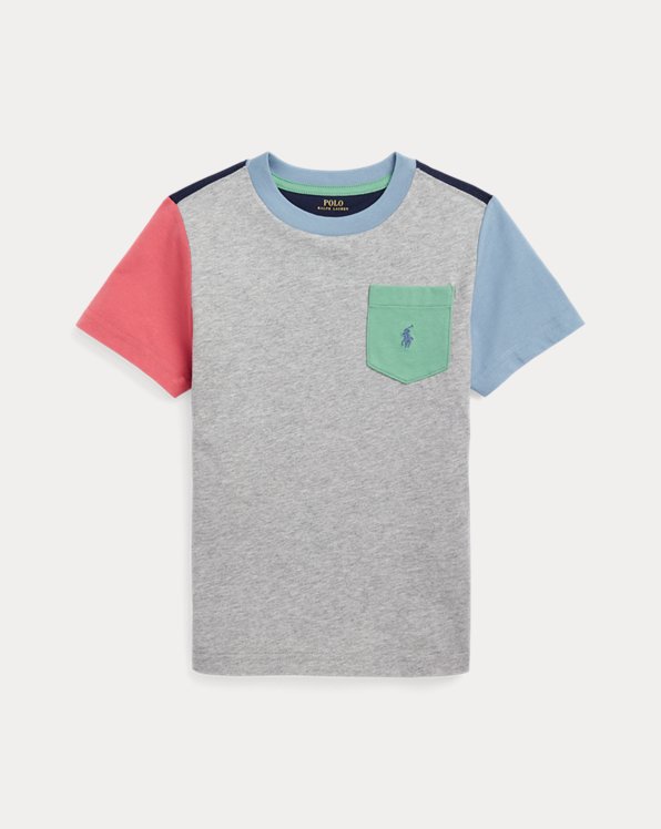 Colour-Blocked Cotton Pocket T-Shirt
