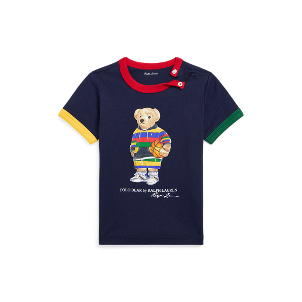 T-shirt de malha de algodão com Polo Bear