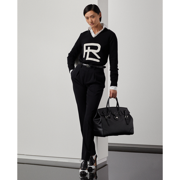 Ralph Lauren Collection Intarsia-gebreide merino-zijden RL trui 3