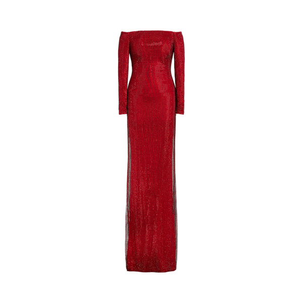 Vestido de noite com enfeites Minali