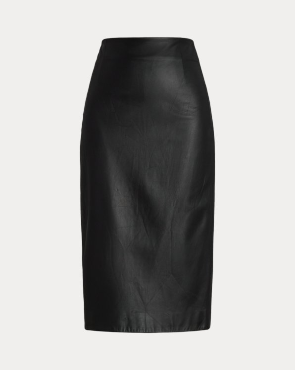 Short Curran Nappa Leather Pencil Skirt