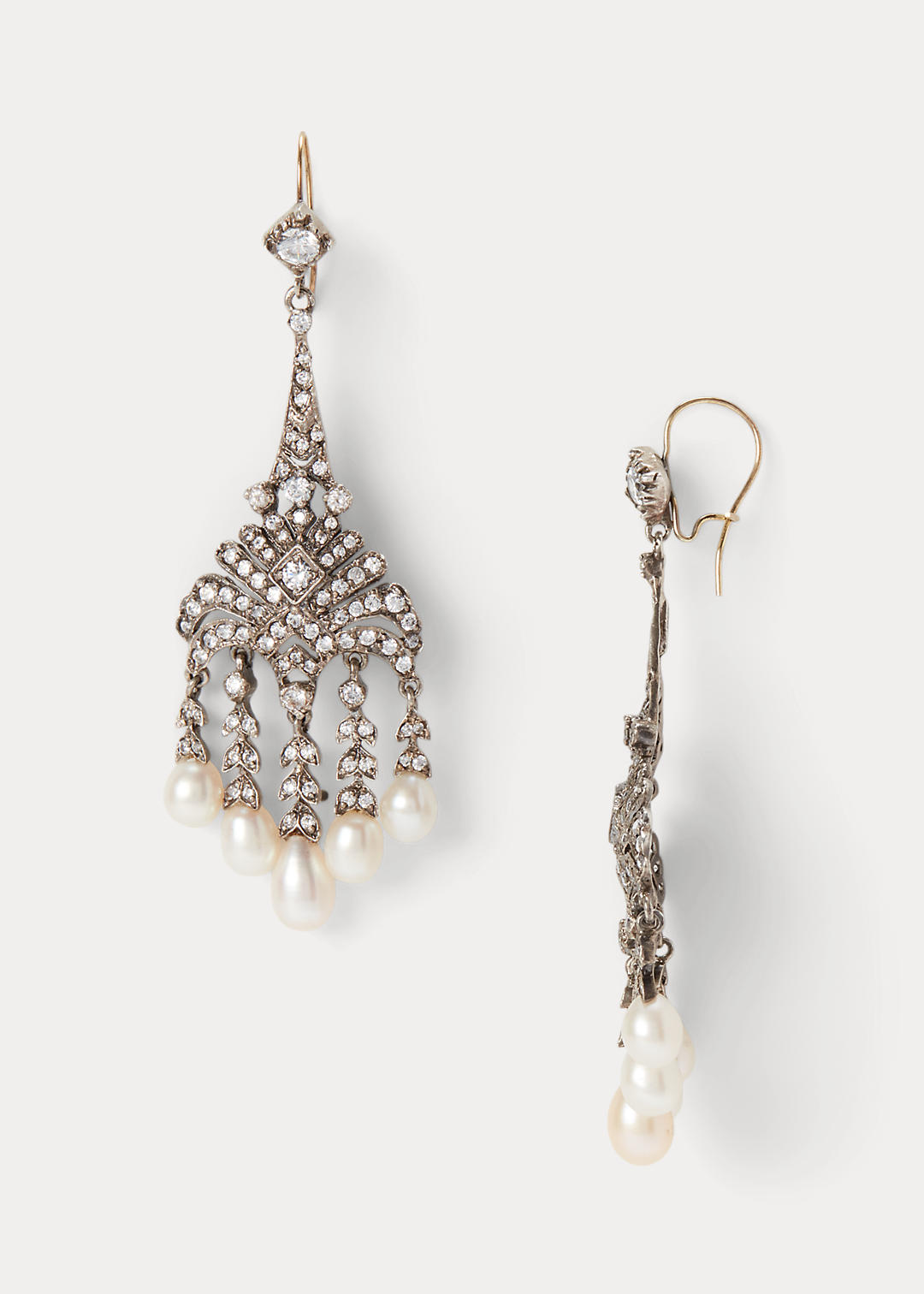 Ralph Lauren Collection Pearl and Crystal Chandelier Earrings 2