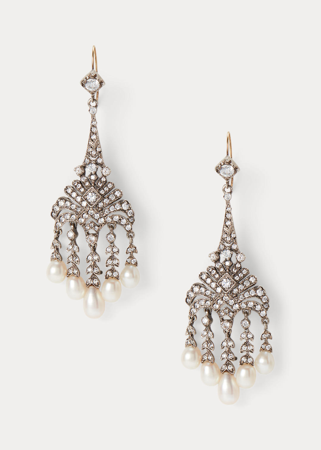 Ralph Lauren Collection Pearl and Crystal Chandelier Earrings 1