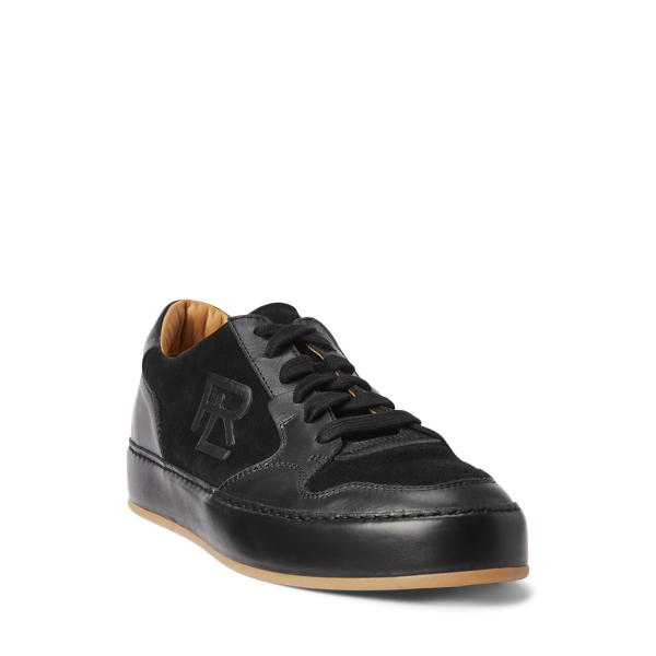 Ralph Lauren Collection Jinett lage sneaker van suède en leer 2