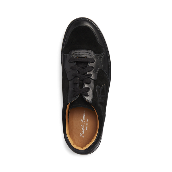 Ralph Lauren Collection Jinett lage sneaker van suède en leer 4