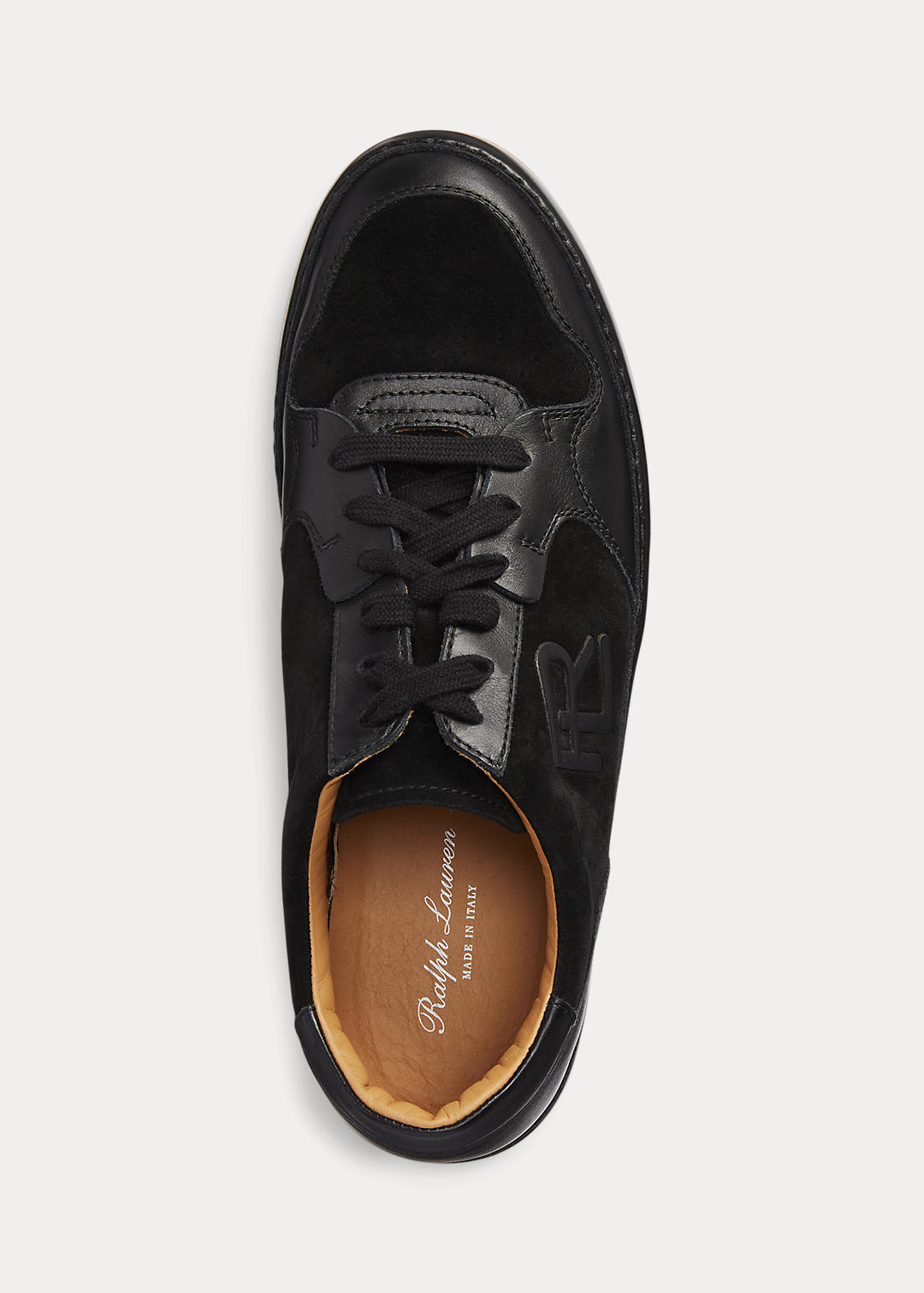 Ralph Lauren Collection Jinett Suede and Leather Low-Top Trainer 4