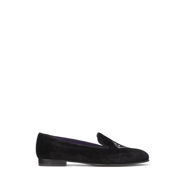 Pantofole Alonzo in velluto ricamate Ralph Lauren Donna Scarpe Pantofole 
