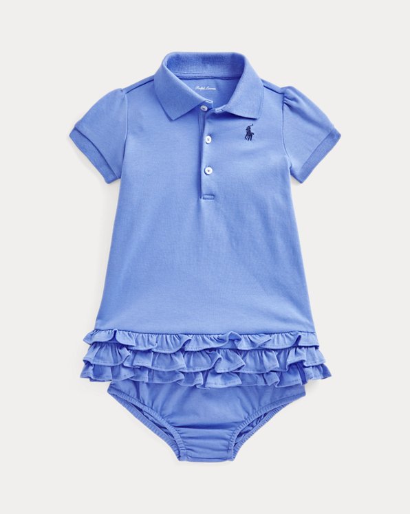Ruffled Cotton Polo Dress and Bloomer