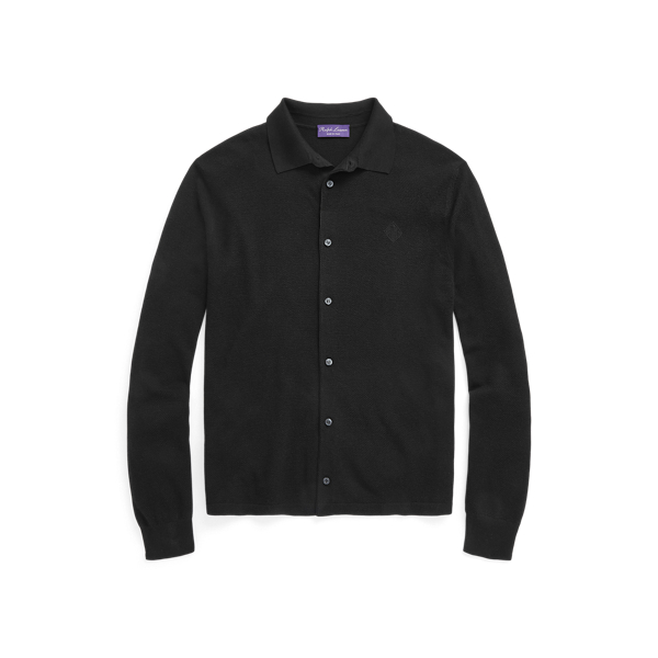 Pull en soie et coton boutonné devant