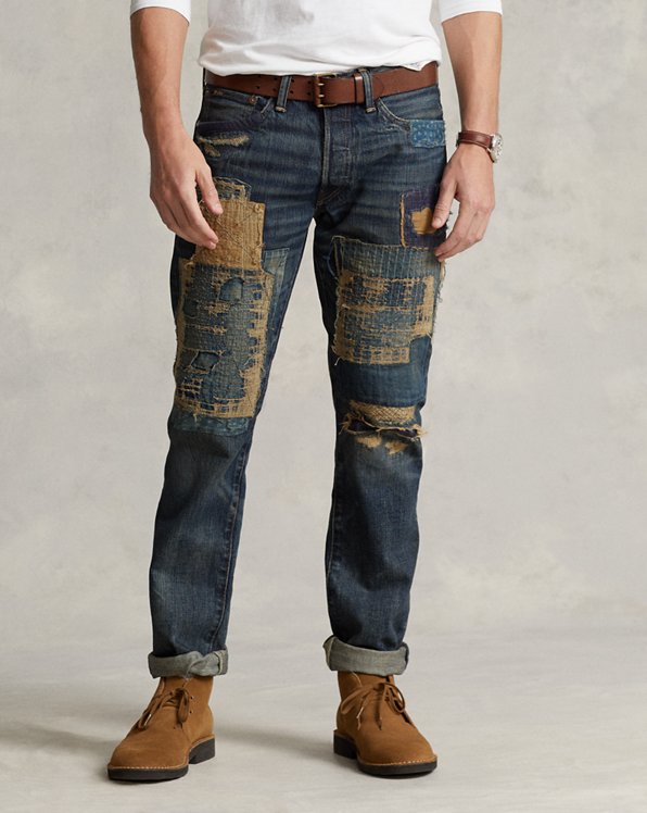 160 Slim denim jeans met versiering Ralph Lauren Kleding Broeken & Jeans Jeans Slim Jeans 