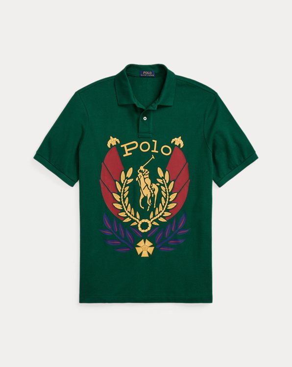 Classic fit mesh Polo-shirt met embleem