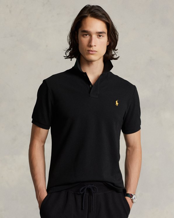 Stretch Breathable Sweat Wicking Short Sleeve Fitted Collared Mens Polo T Shirt CC Perfect Slim Fit Polo Shirts for Men 