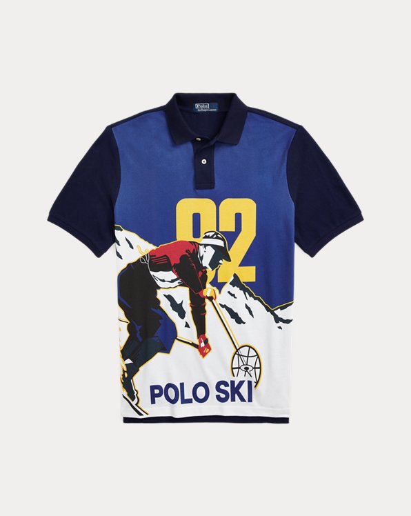 Classic fit mesh Polo-shirt met Polo Ski