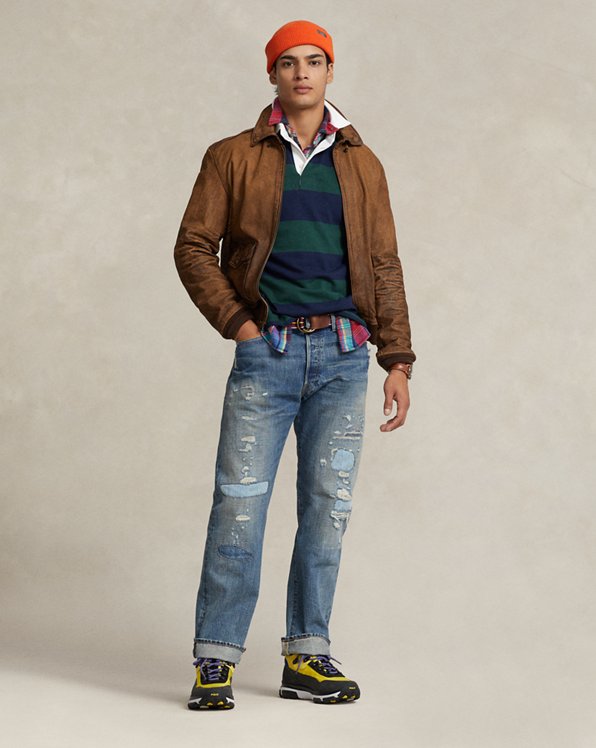 Giacca in camoscio con cintura Ralph Lauren Uomo Abbigliamento Cappotti e giubbotti Giacche Giacche di pelle 