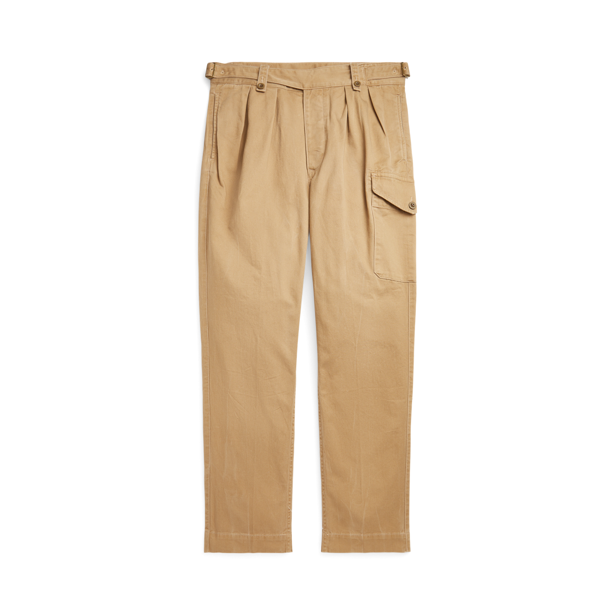 Pleated Baggy Fit Chino Cargo Pant