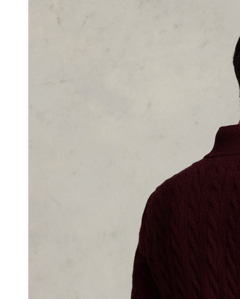 This quarter-zip jumper combines a wool-and-cashmere blend from Italy with our iconic cable-knit design.