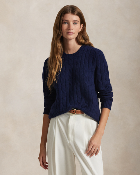 Our unisex cable-knit jumper is a Polo staple dating all the way back to 1973. What hasn't changed is the quality – 100% Italian cashmere – and the seamless way it is knit together. Known as hand-linking, this technique gives the piece an unmistakably attractive shape and soft feel.