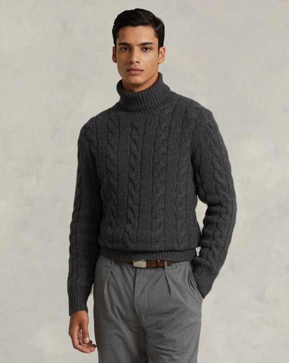 Mens Clothing Sweaters and knitwear Turtlenecks Polo Ralph Lauren Wool Turtleneck in Black for Men 
