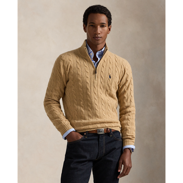 This quarter-zip jumper combines a wool-and-cashmere blend from Italy with our iconic cable-knit design.