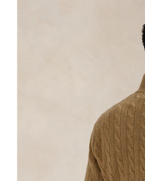 This quarter-zip jumper combines a wool-and-cashmere blend from Italy with our iconic cable-knit design.