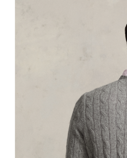 Our unisex cable-knit jumper is a Polo staple dating all the way back to 1973. What hasn't changed is the quality – 100% Italian cashmere – and the seamless way it is knit together. Known as hand-linking, this technique gives the piece an unmistakably attractive shape and soft feel.