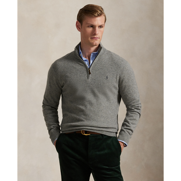 Wool Quarter-Zip Jumper for Men | Ralph Lauren® UK