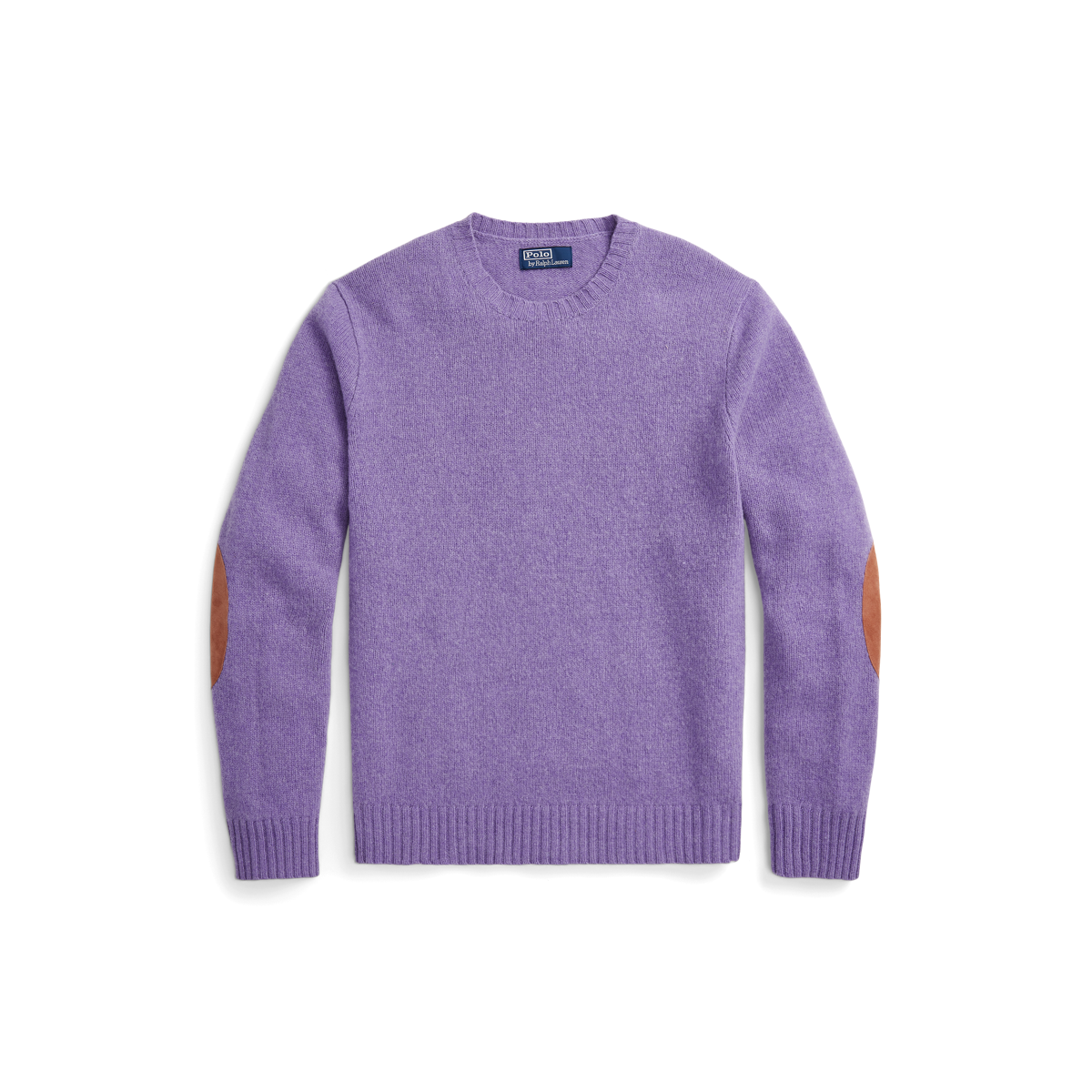 Suede-Patch Wool-Cashmere Sweater