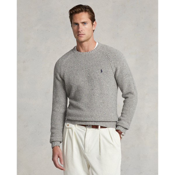 Textured Wool-Blend Crewneck Sweater