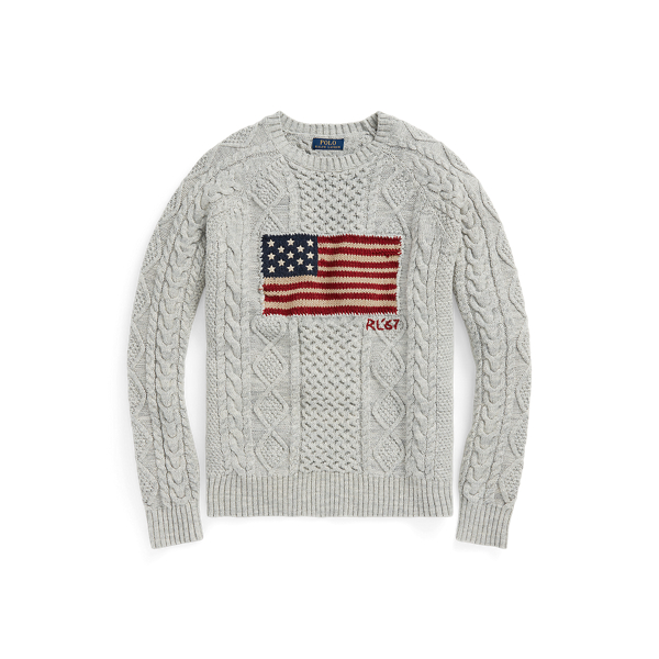 Aran-Knit Flag Sweater