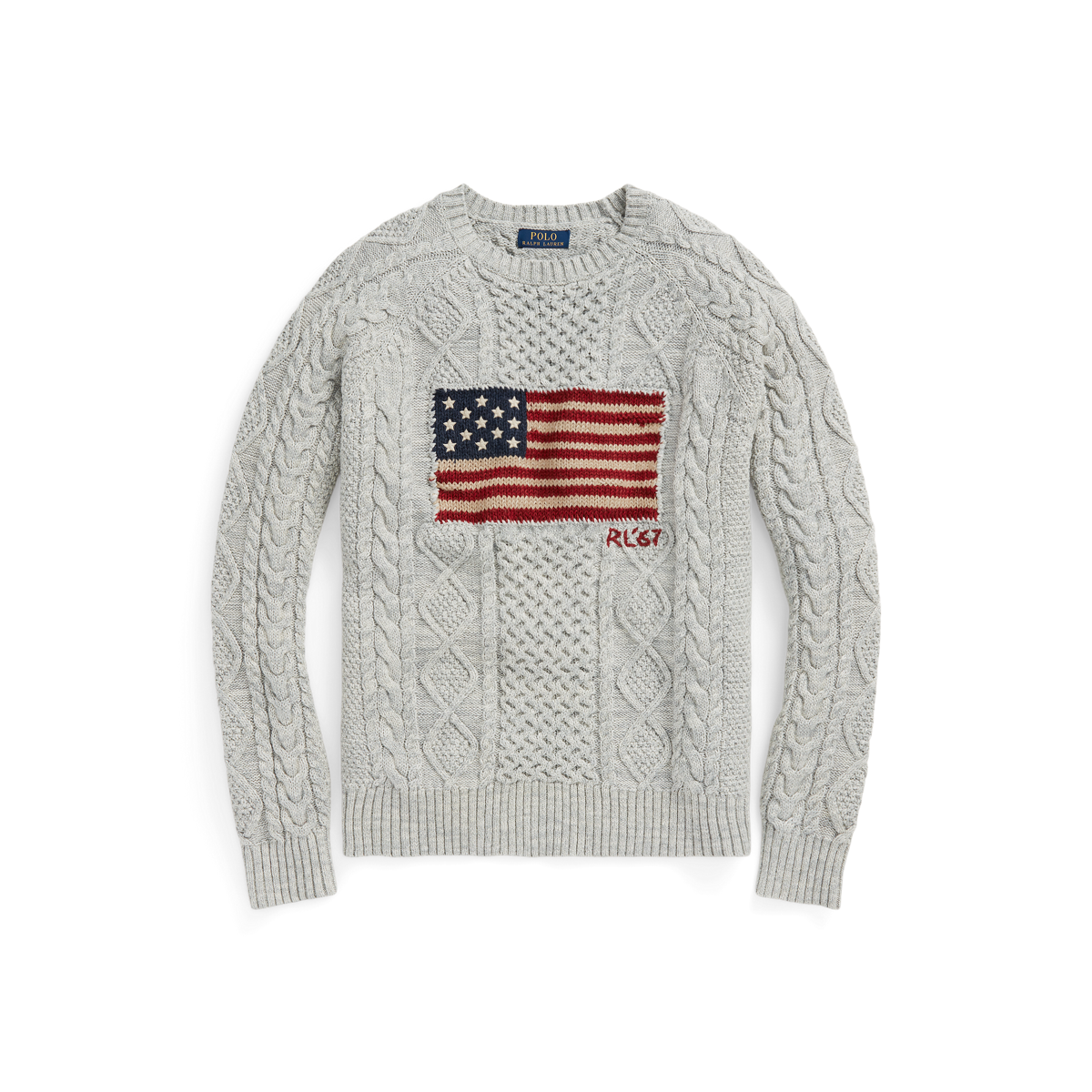 Aran-Knit Flag Sweater