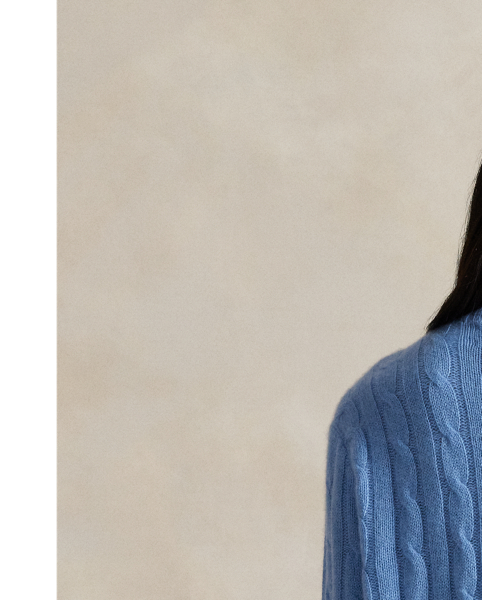 Our unisex cable-knit jumper is a Polo staple dating all the way back to 1973. What hasn't changed is the quality – 100% Italian cashmere – and the seamless way it is knit together. Known as hand-linking, this technique gives the piece an unmistakably attractive shape and soft feel.