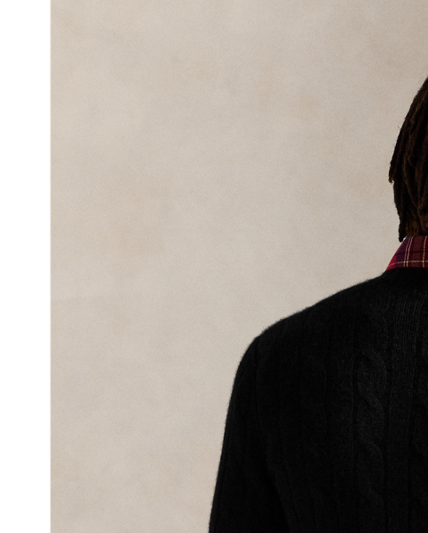 Our unisex cable-knit jumper is a Polo staple dating all the way back to 1973. What hasn't changed is the quality – 100% Italian cashmere – and the seamless way it is knit together. Known as hand-linking, this technique gives the piece an unmistakably attractive shape and soft feel.