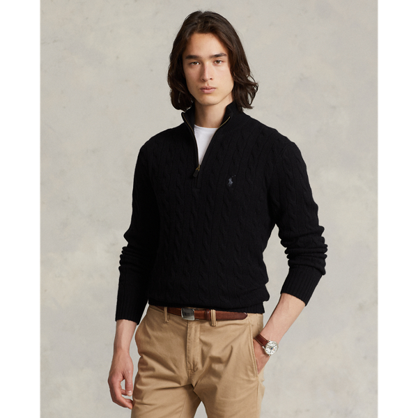 This quarter-zip jumper combines a wool-and-cashmere blend from Italy with our iconic cable-knit design.