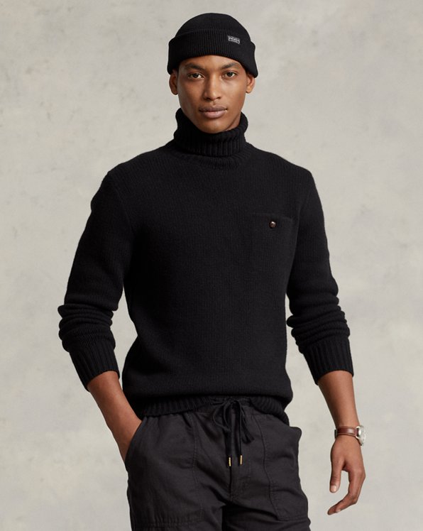 Mens Clothing Sweaters and knitwear Turtlenecks Polo Ralph Lauren Plaid Wool Rollneck Jumper in Blue for Men 