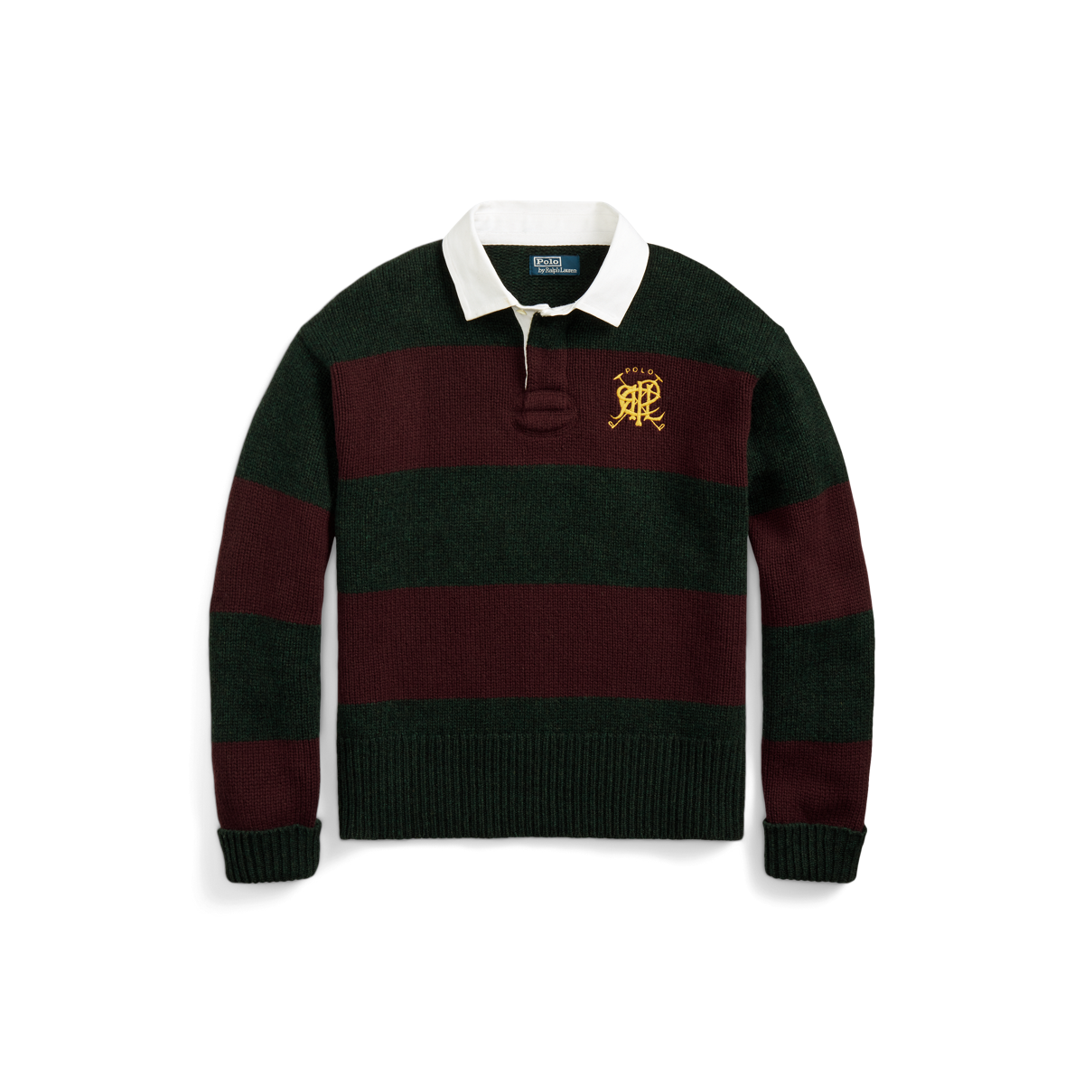 Striped Wool-Blend Rugby Sweater