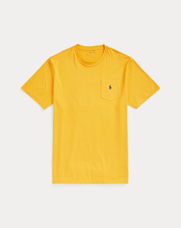 Polo Ralph Lauren Slim-fit Logo Embossed Cotton T-shirt in Yellow for Men Mens T-shirts Polo Ralph Lauren T-shirts 