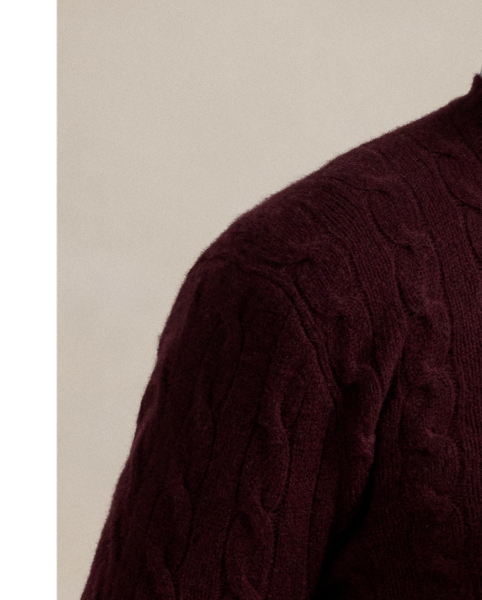 This interpretation of our iconic cable-knit jumper is crafted with Italian wool yarn that’s spun with cashmere.