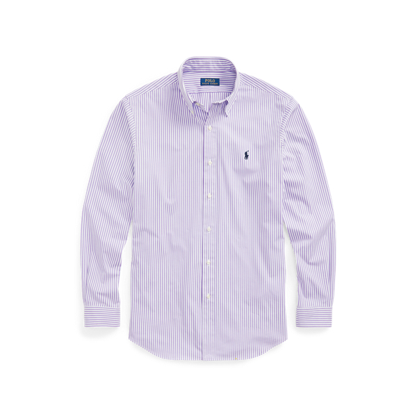 Chemise rayée ajustée popeline stretch