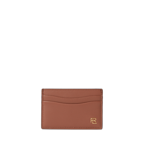 Monogram-Plaque Calfskin Card Case