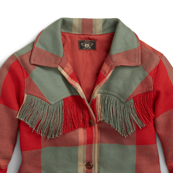 Introducir 49+ imagen polo ralph lauren fringe trim plaid shirt
