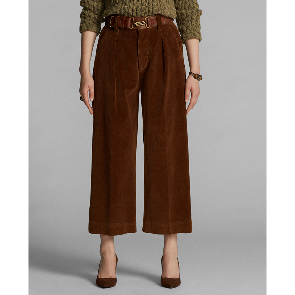 Pantaloni corti a gamba larga in velluto Ralph Lauren Donna Abbigliamento Pantaloni e jeans Pantaloni Pantaloni a palazzo 